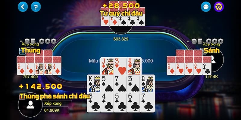 Các thế bài mạnh trong cách chơi game mậu binh
